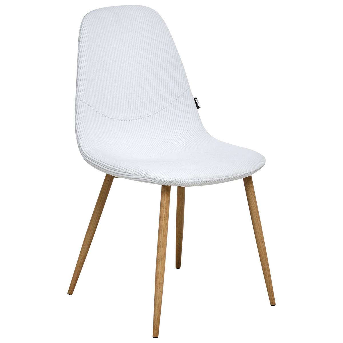 ESSZIMMERSTUHL 2er-Set Hellbraun Hilden - Hellbraun/Weiß, Textil (43/84/52cm) - Beliani