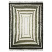 WOLLTEPPICH handgewebt FROND, geometrisch, Grün, 140 x 200 cm - Grün, Textil (200/140cm) - KADIMA DESIGN