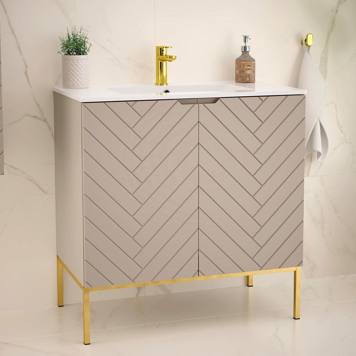 WASCHTISCH 80cm Daria Kaschmir - Kaschmir, Holzwerkstoff (80/82/45.8cm) - Petits-meubles