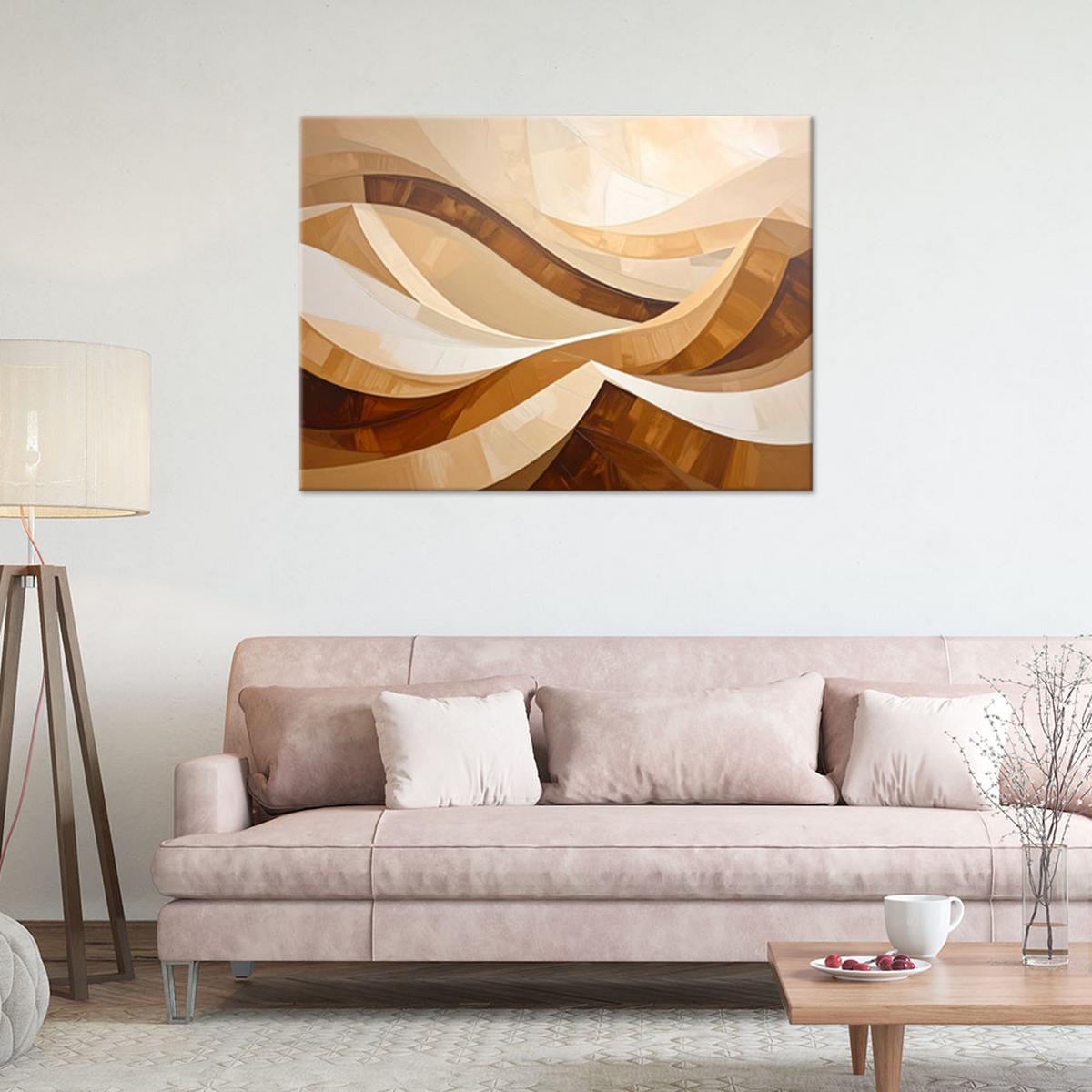 LEINWANDBILD 3D und geometrisch 45x30cm - Beige, Textil (45/30cm) - Feeby