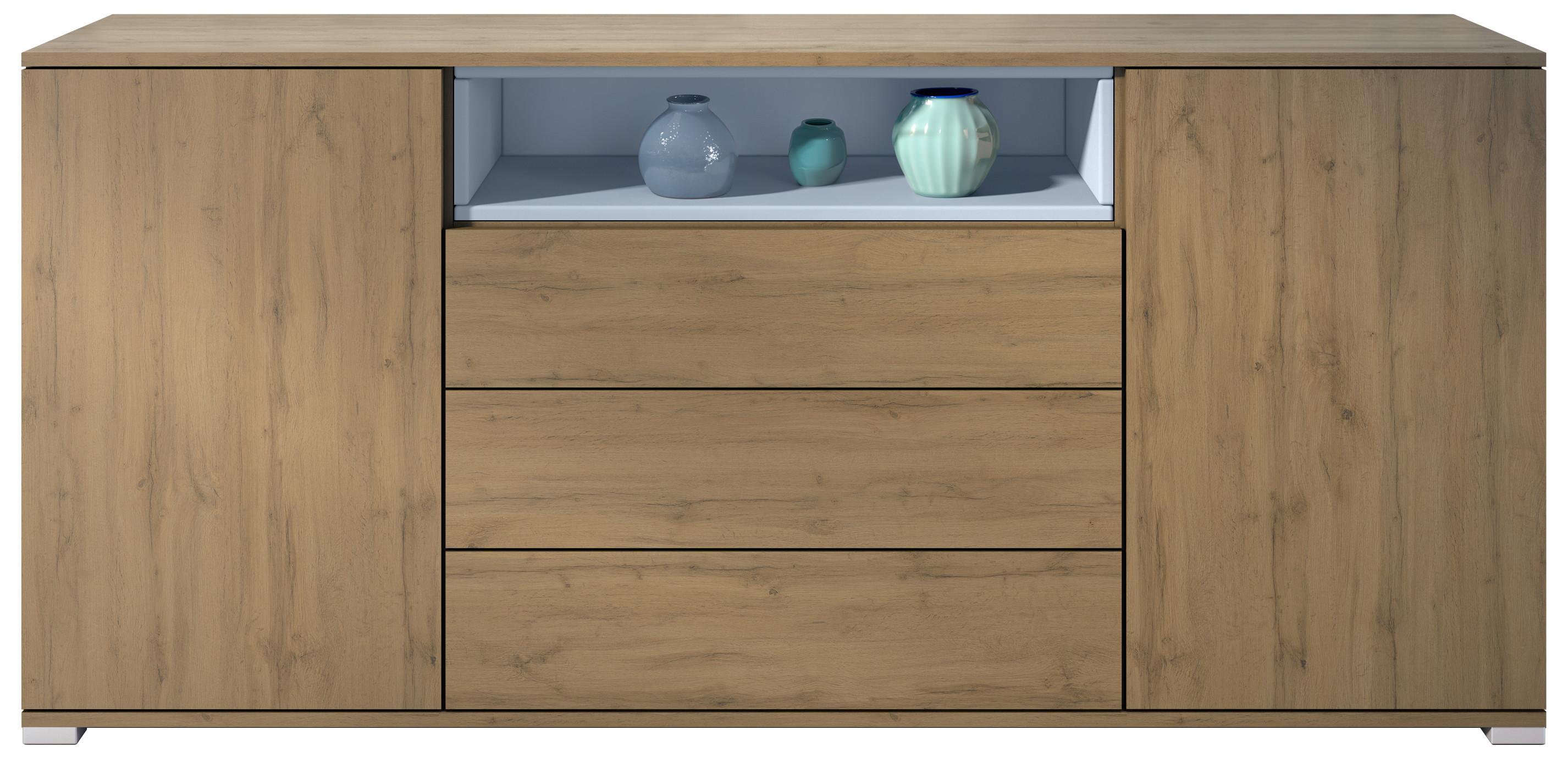 SIDEBOARD Skadu Denim matt - Pastellblau, Holzwerkstoff (166.5/75.5/35cm) - Vladon