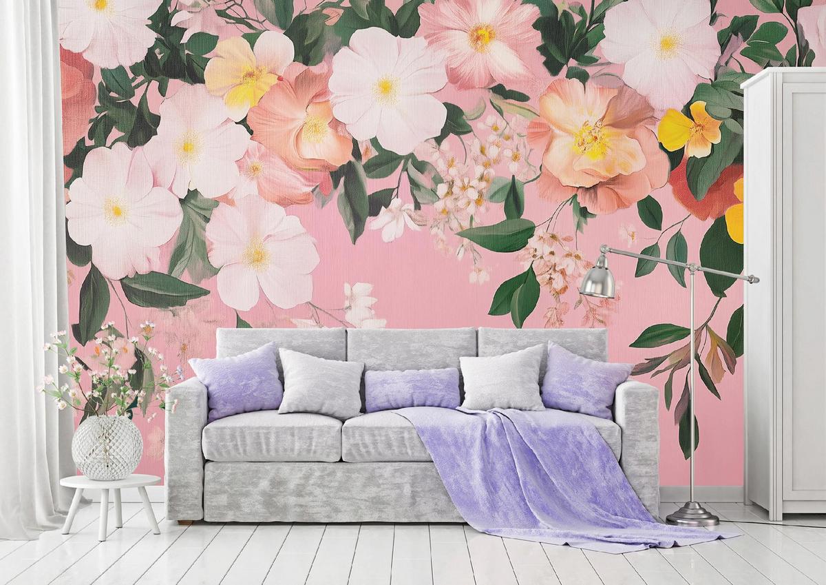 FOTOTAPETE Bulumen Blätter Wohnzimmer Vlies Tapete 150x105 - Multicolor, Papier (150/105cm) - Wallarena