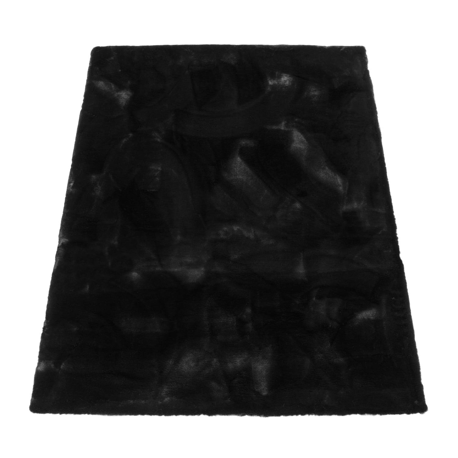HOCHFLORTEPPICH, einfarbig, Florhöhe 35 mm, Schwarz, 80 x 150 cm - Schwarz, Textil (80/150cm) - KADIMA DESIGN