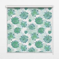INNENROLLO - Fensterrollo - Rollo - 100x140 cm - Grüne Blumen - Grün, Kunststoff (100/140/0.5cm) - TULUP