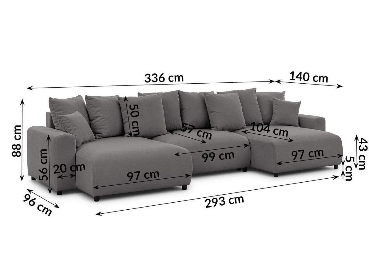 WOHNLANDSCHAFT Calma mit Schlaffunktion und Bettkasten im Bumpy-Design aus weichem Taupe Webstoff - Taupe/Schwarz, Holz/Textil (336/88/140cm) - S-Style