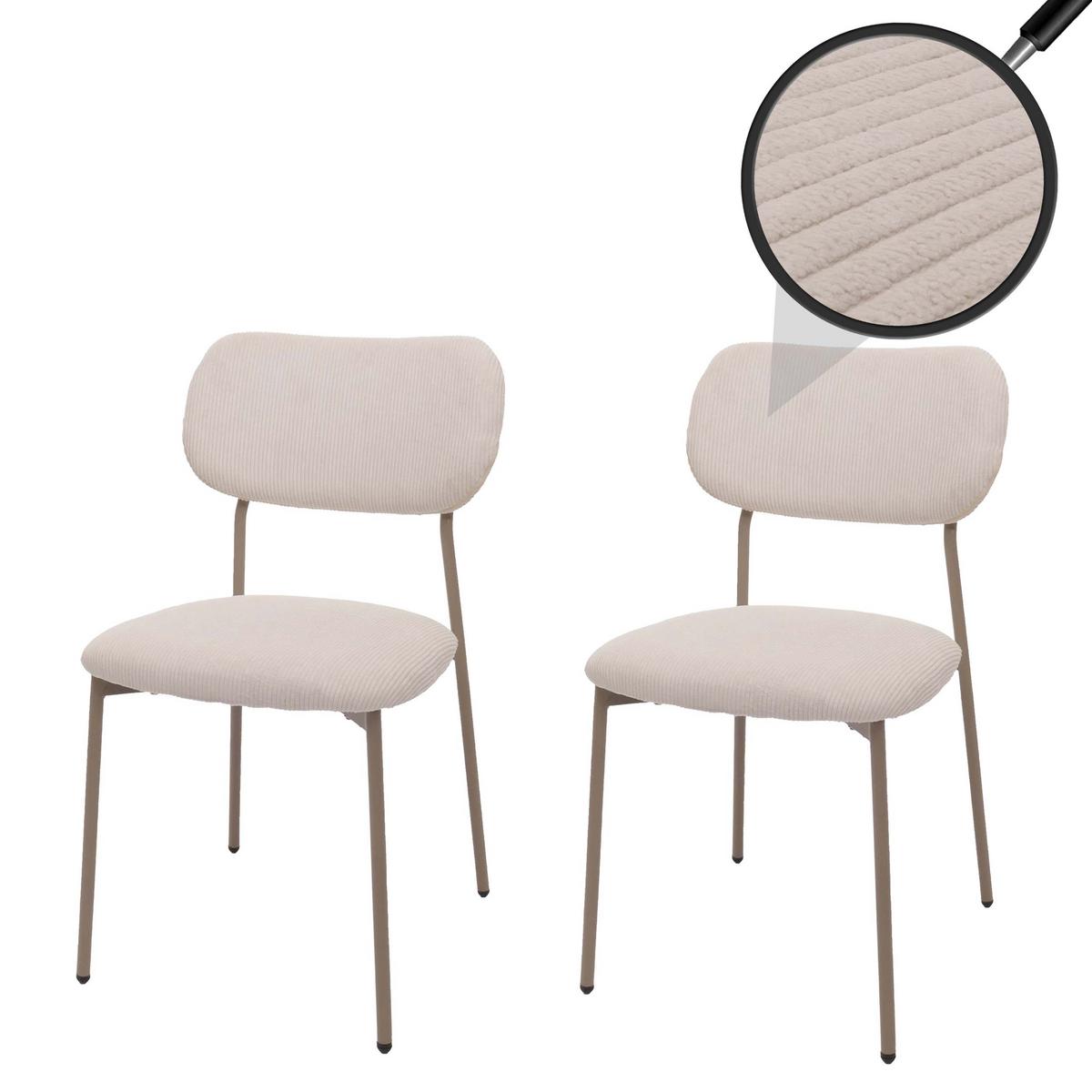 ESSZIMMERSTUHL Beige 2er-Set - Beige, Textil (44/83/52cm) - MCW