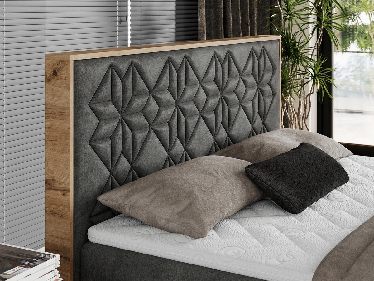 BOXBETT NESSI - 140/200 Dunkelgrau Velvet - H4 - Dunkelgrau, Holz/Textil (140/200cm) - MKS