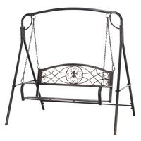 GARTENSCHAUKEL für 2 Personen, Metall, Schwarz mit Goldtönen, 167 x 123 x 175 cm - Schwarz, Metall (123/175/167cm) - Outsunny