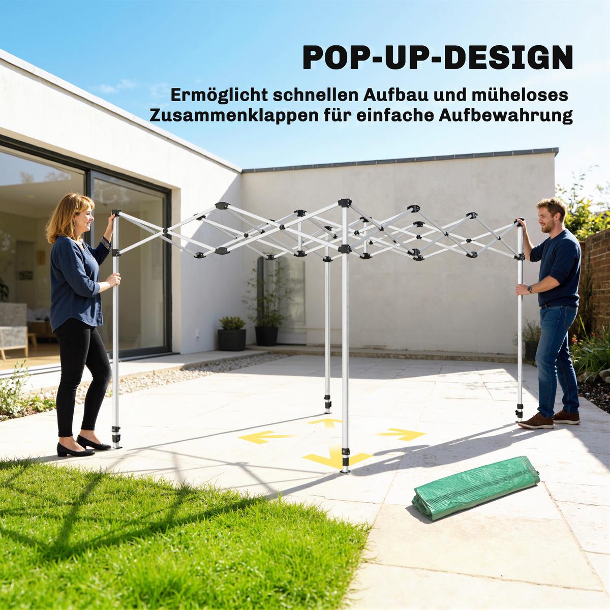 POP-UP-GEWÄCHSHAUS PE Metall Grün - Grün, Kunststoff (200/270/295cm) - Outsunny