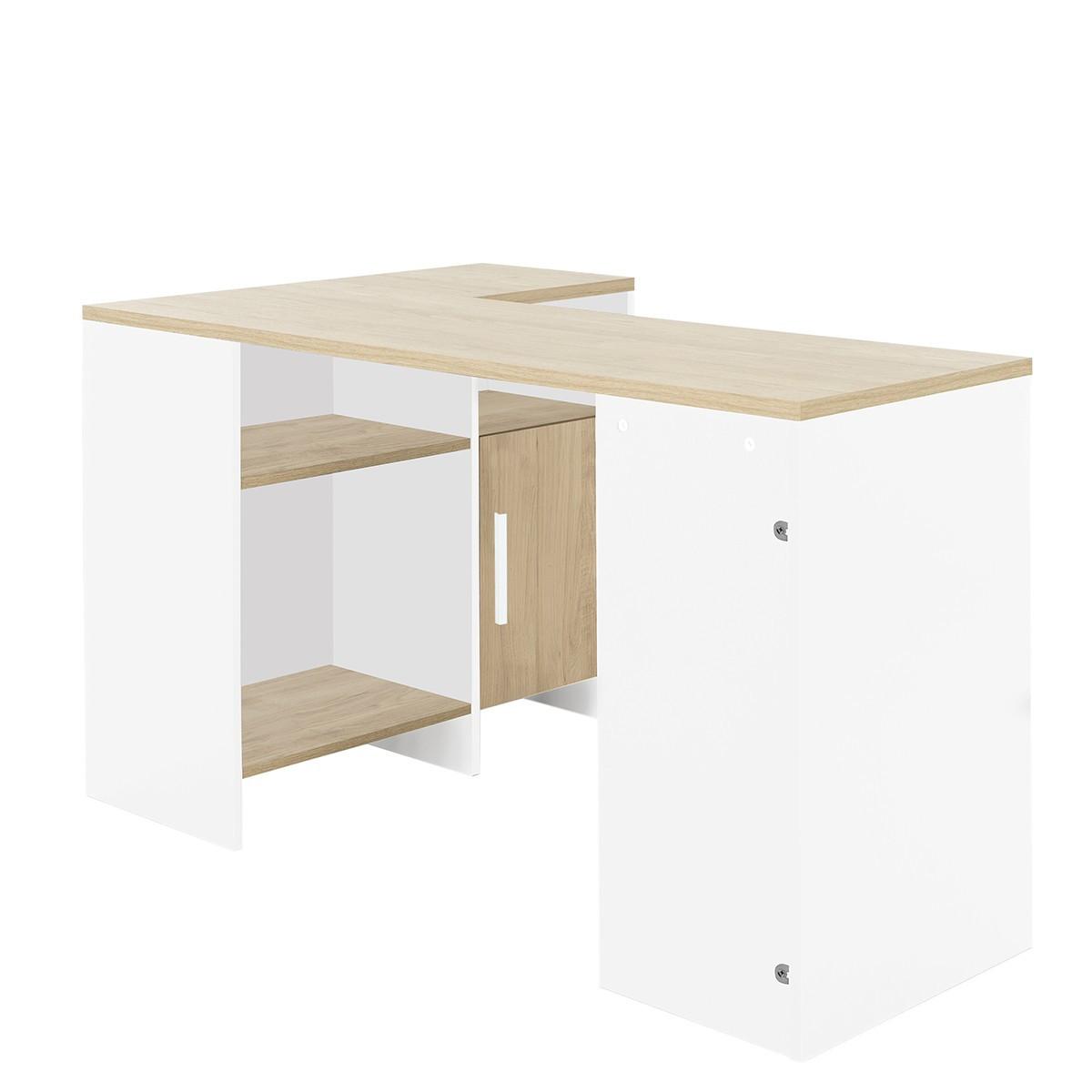 ECKSCHREIBTISCH Liverpool - Französische Herstellung - Weiß, Holzwerkstoff (88/88/76cm) - Calicosy