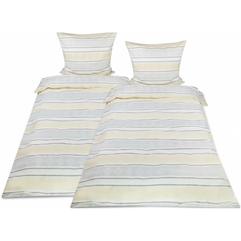 BETTWÄSCHE Viola 135x200cm + Kissenbezug 80x80cm Beige Biber (4tlg) - Beige, Textil (135/200cm) - Beautissu 