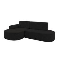 ECKSOFA mit Schlaffunktion und Bettkasten Ottomane Links MARI-L1-S - 283x167x73 cm Schwarz Tissu - Schwarz, Holzwerkstoff/Kunststoff (283/167cm) - ALTDECOR