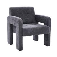 SESSEL Nordic Style aus Chenille mit ergonomischen Armlehnen - Grau, Textil (67/74/69cm) - Urban Meuble