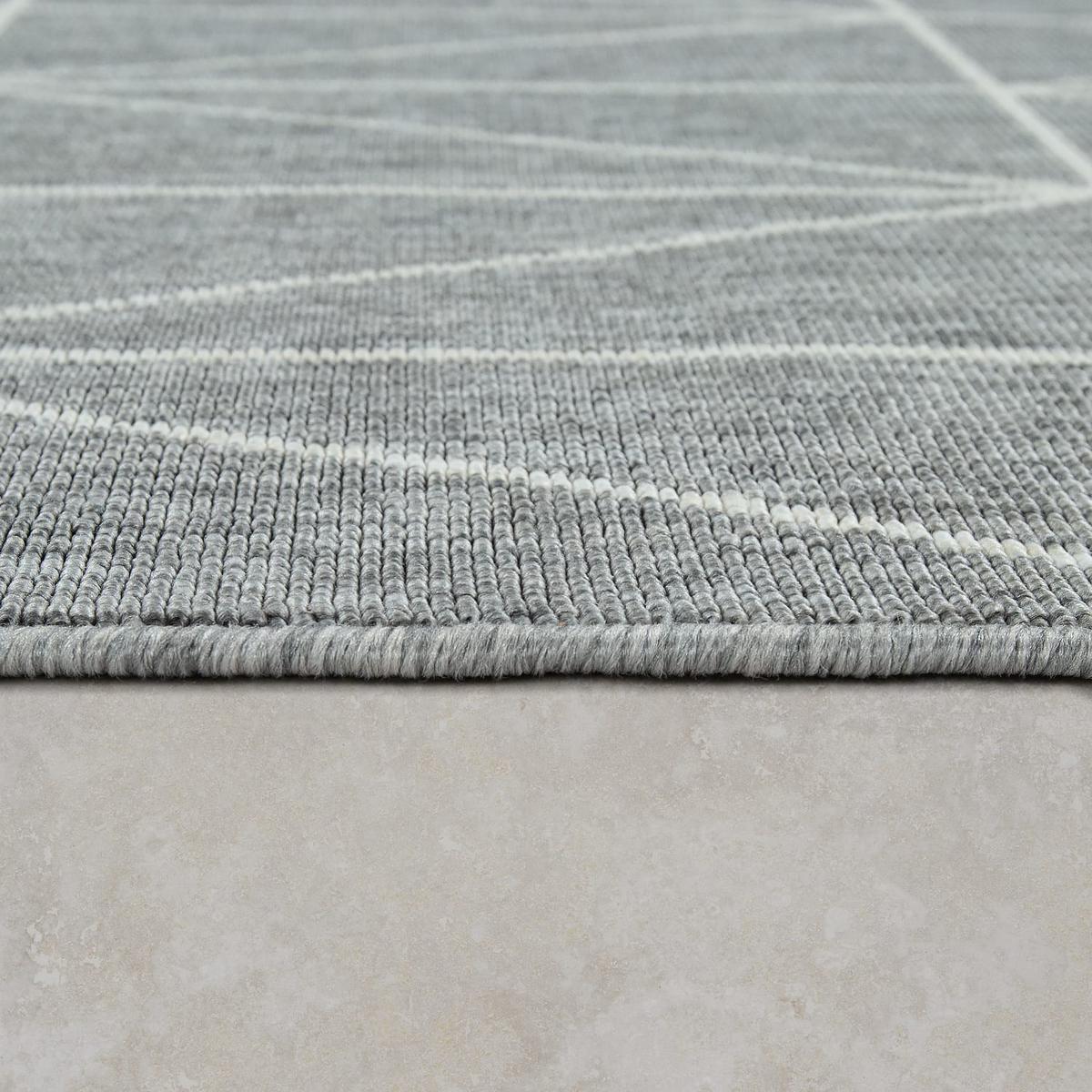 OUTDOORTEPPICH, geometrisch, Grau, 80 x 150 cm - Grau, Textil (150/80cm) - KADIMA DESIGN