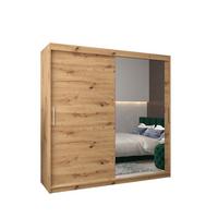 SCHWEBETÜRENSCHRANK 200/200/62 2-türig - Silberfarben/Eiche Artisan, Holz/Kunststoff (200/200/62cm) - MÖBEL KRYSPOL