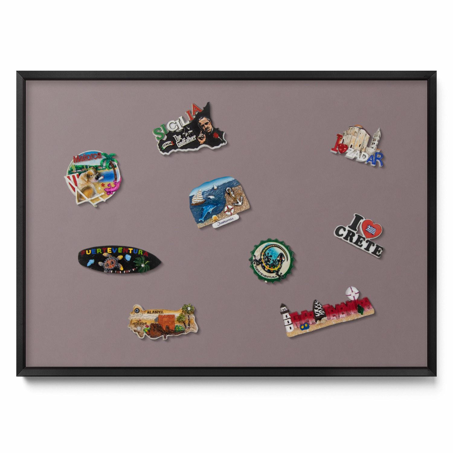 MAGNETTAFEL 70x50 cm Schwarzer Rahmen Hellbraun - Teakfarben, Metall (70/50/0.4cm) - TULUP