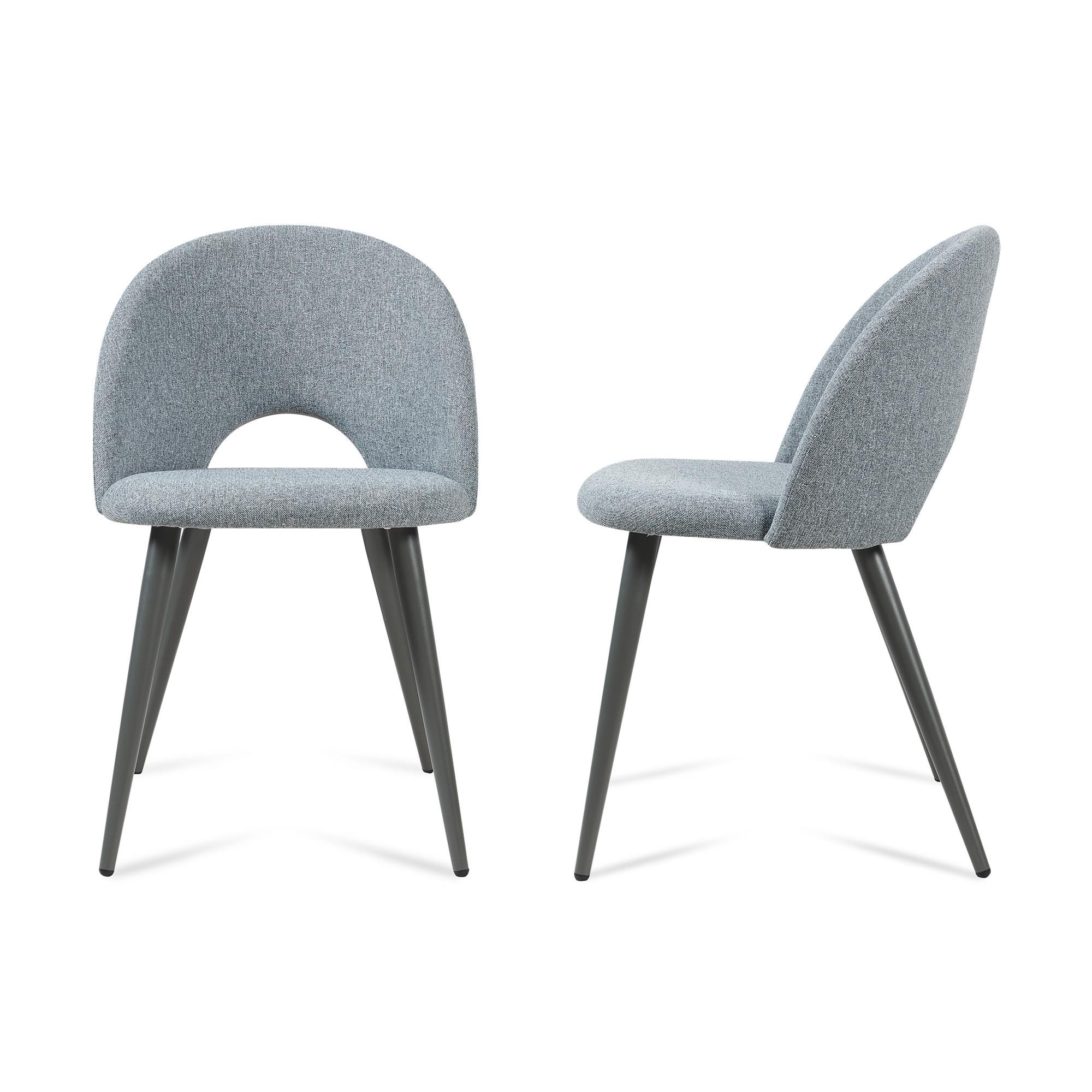 ESSZIMMERSTUHL-SET 2 TLG. Karijoki - Dunkelgrau/Grau, Textil/Metall (50/77/55cm) - [en.casa]