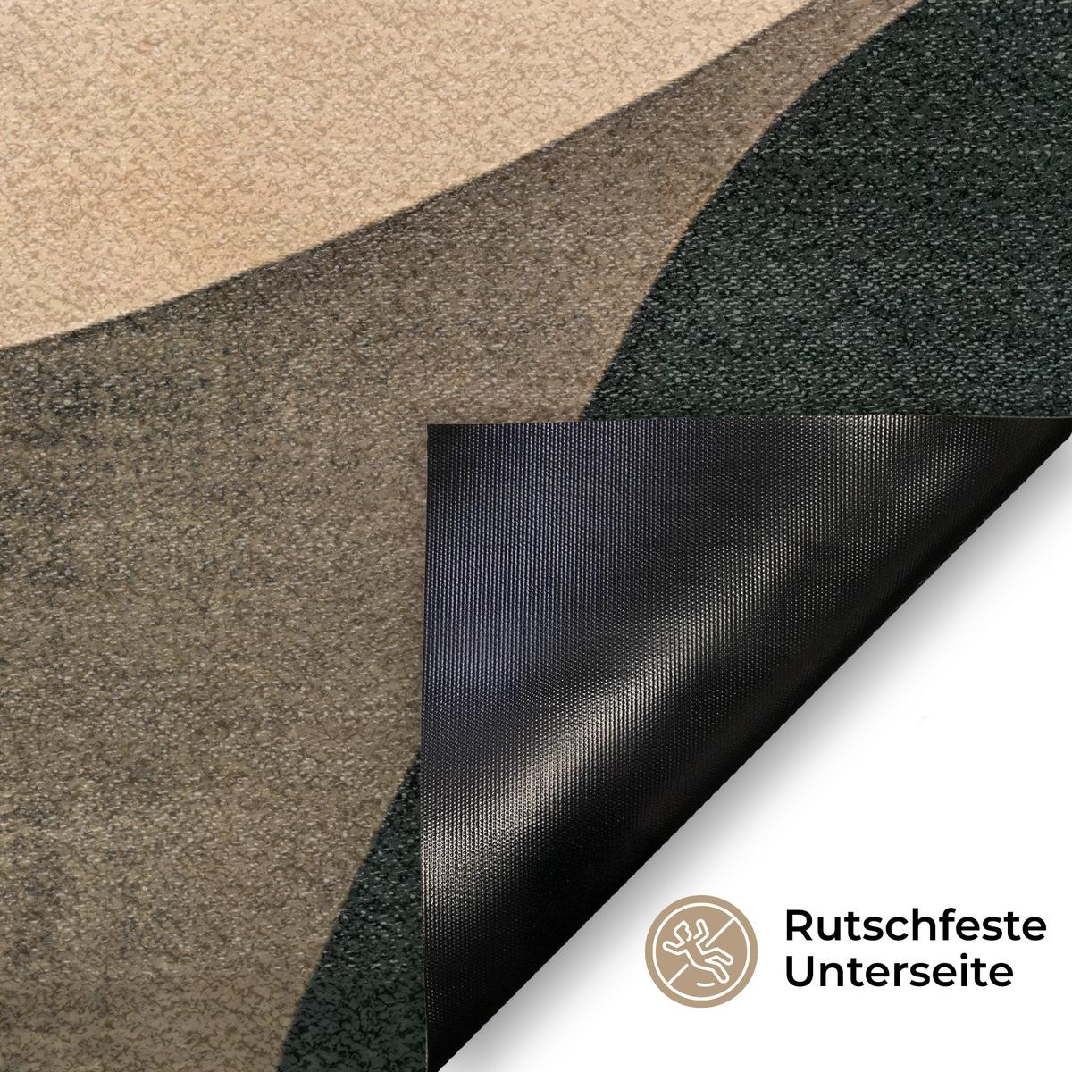 FUSSMATTE Formen - Ockergelb - Abstrakt Flurteppich 60x40 cm - Multicolor, Kunststoff (60/0.4cm) - MuchoWow