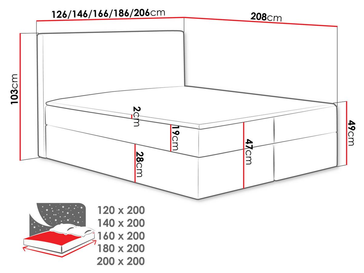 BOXBETT Cosmo - H3 - Rot, Holz (160/200cm) - MIRJAN24