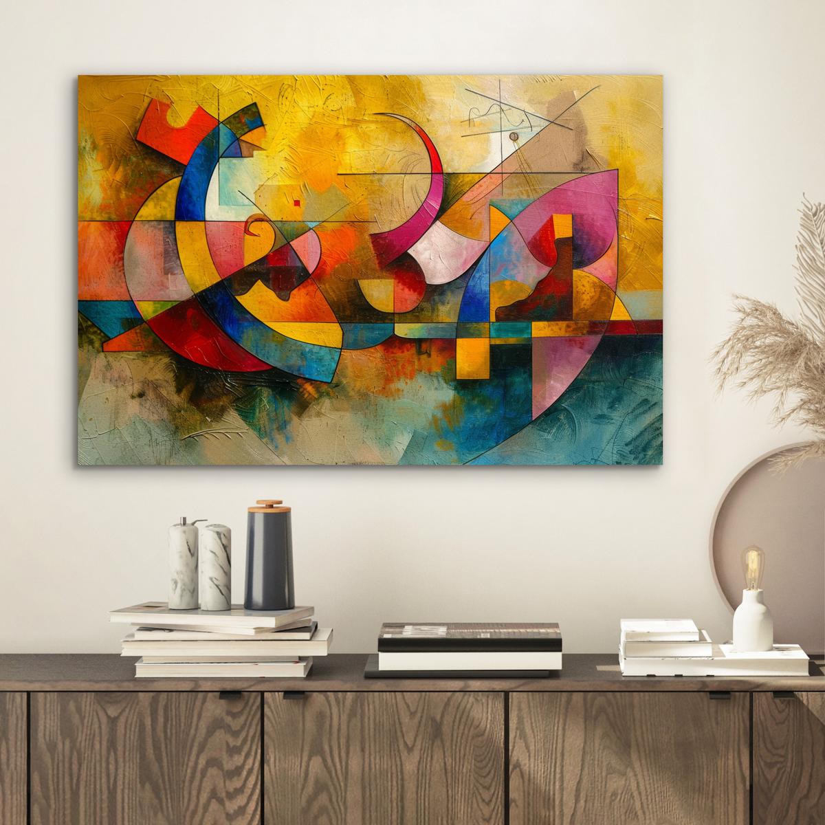 METALLBILD Kunst - Abstrakt - Modern Wandbild 60x40 cm - Gelb, Metall (60/40cm) - MuchoWow