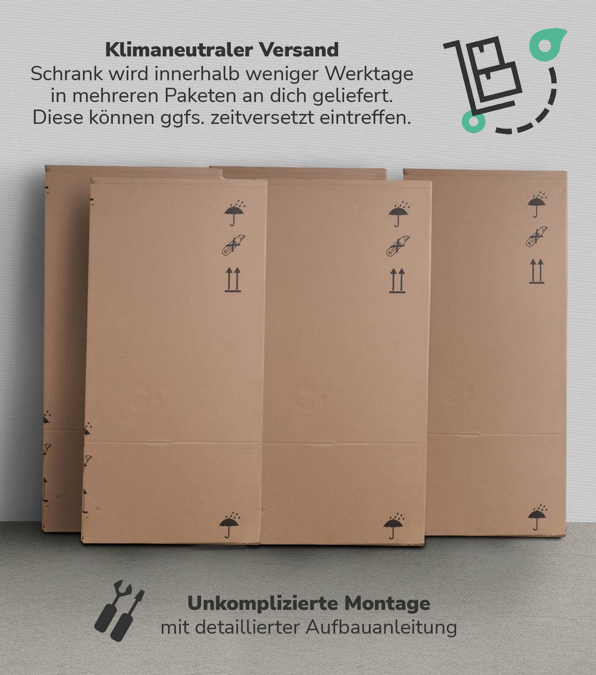 KLEIDERSCHRANK Der Grenzenlose - Anthrazit, Holzwerkstoff (180/187/58cm) - Mokebo