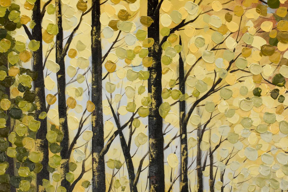 ACRYLBILD HANDGEMALT 80/80 cm - Braun/Grün, Holz/Textil (80/80cm) - KUNSTLOFT