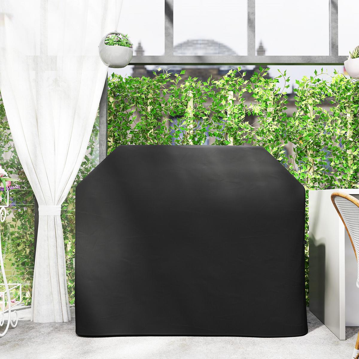 GRILLABDECKUNG Polyester Schwarz - Schwarz, Textil (61/120/147cm) - Outsunny