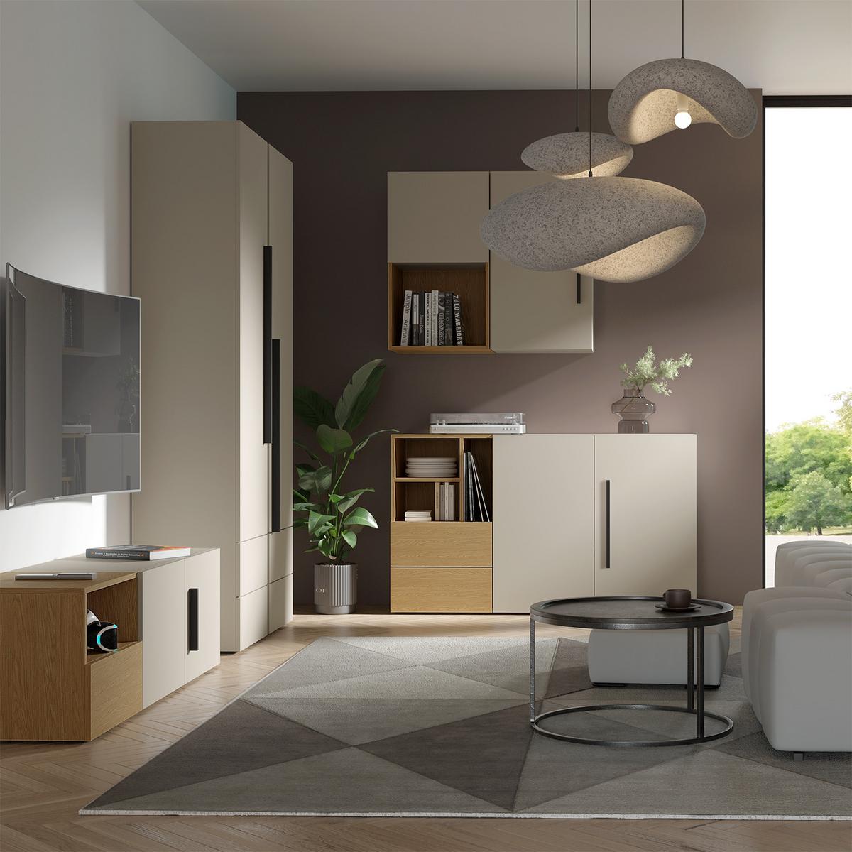 BÜCHERREGAL Largo mit 2 Türen und offenen Fächern, für Jugendzimmer, 45 cm, Frühlings-Eiche - Eichefarben, Holzwerkstoff (45/195/40cm) - Beautysofa
