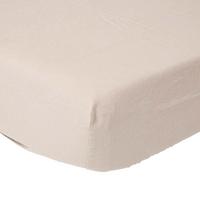 LEINEN-SPANNBETTLAKEN extra hoch, 60% Leinen & 40% Baumwolle - Beige, Textil (90/190cm) - Homescapes