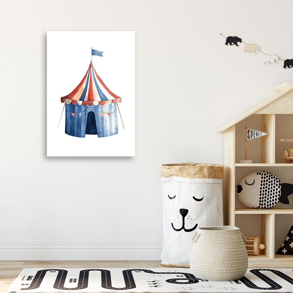 LEINWANDBILD Lein Bunter Zirkus 60x90cm - Multicolor, Textil (60/90cm) - Feeby