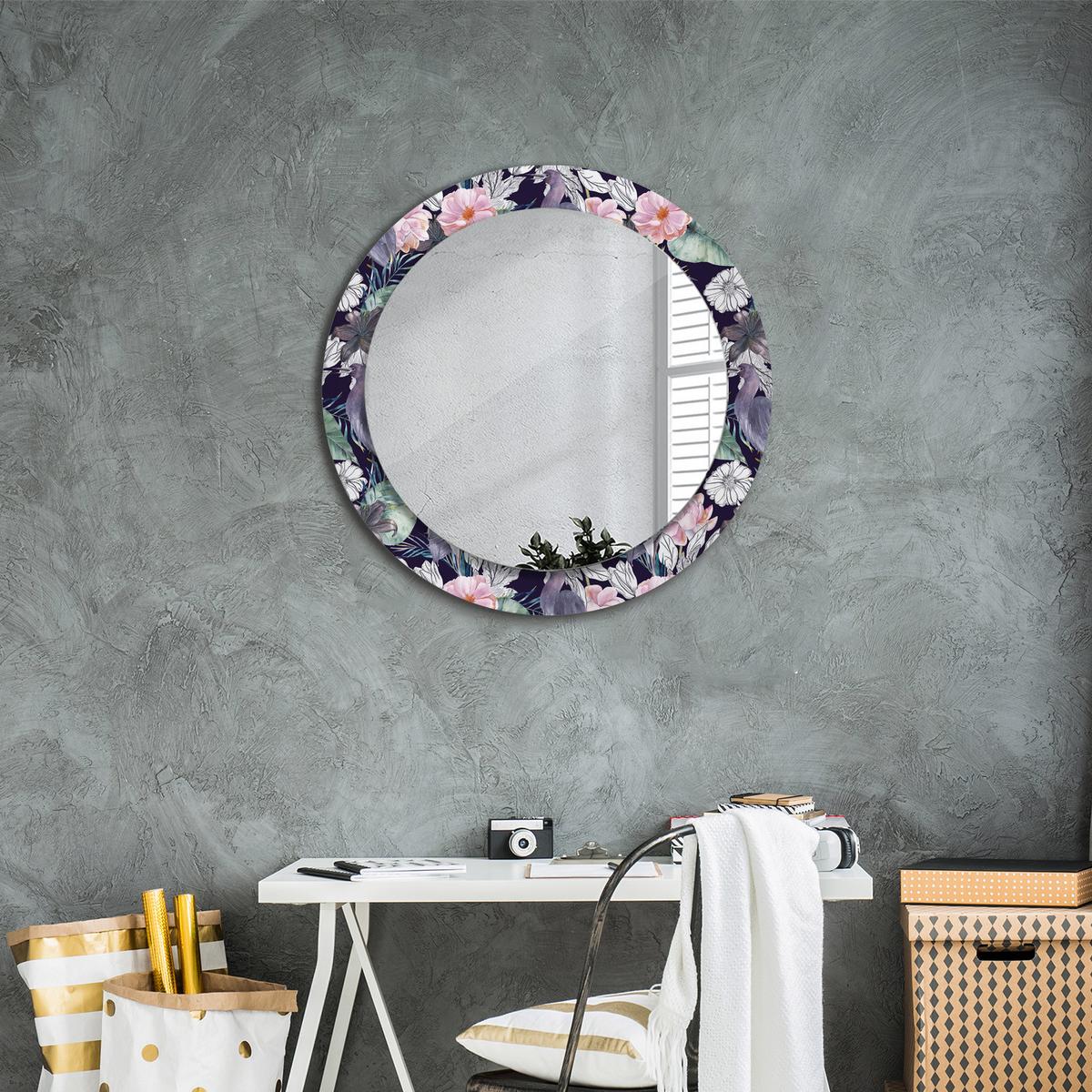 SPIEGEL Rund Ø 70 cm mit Aufdruck - Multicolor, Glas (70/70/0.4cm) - Wallfluent