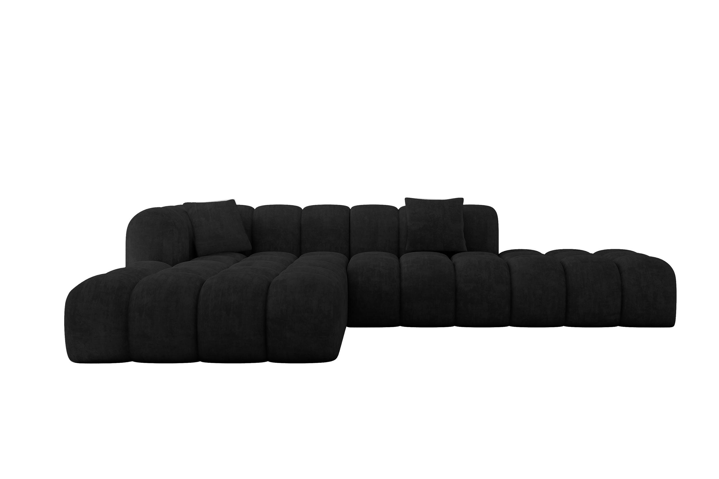 ECKSOFA Ottomane Links OLEA-L2 - 289x176x71 cm Schwarz - Schwarz, Holzwerkstoff/Kunststoff (289/176cm) - ALTDECOR