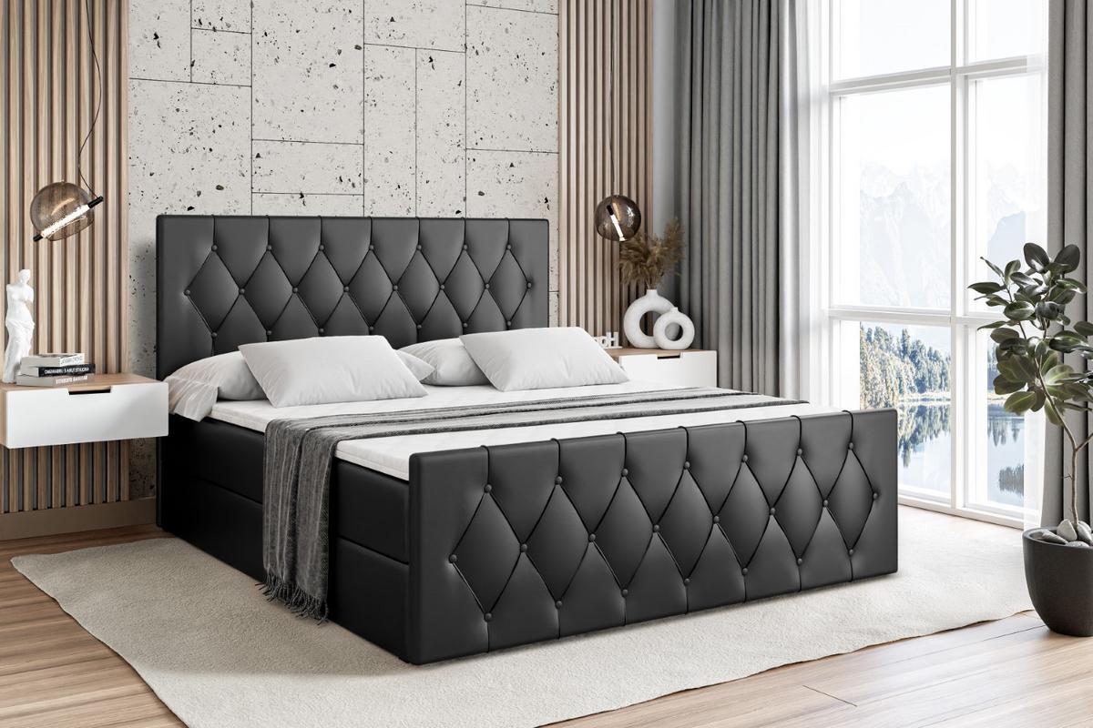 BOXBETT VELANTO-Z - 120 x 200 - H3 - Schwarz Hochglanz - Schwarz Hochglanz, Holzwerkstoff (120/200cm) - ALTDECOR