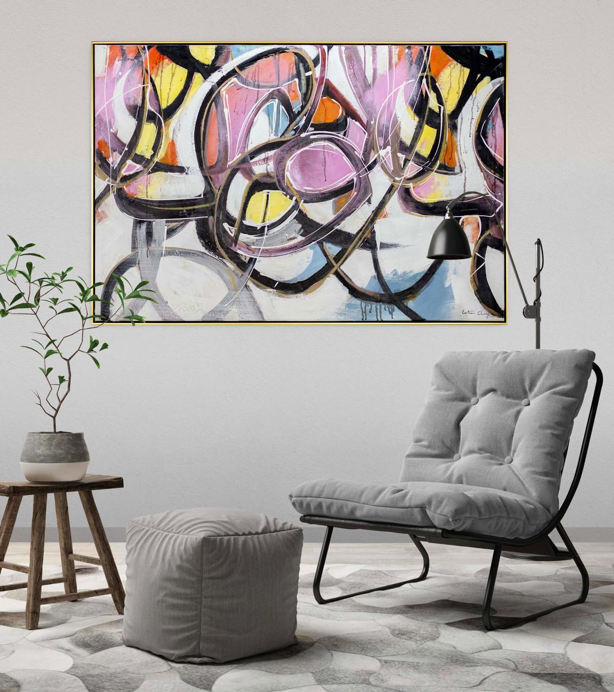 ACRYLBILD HANDGEMALT 122,5/82,5 cm - Multicolor, Textil (122.5/82.5cm) - KUNSTLOFT