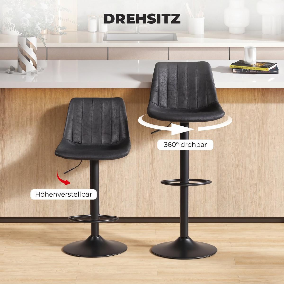 BARHOCKER Mikrofasertuch Schwarz - Schwarz/Grau, Textil/Metall (43/110/46.5cm) - HOMCOM