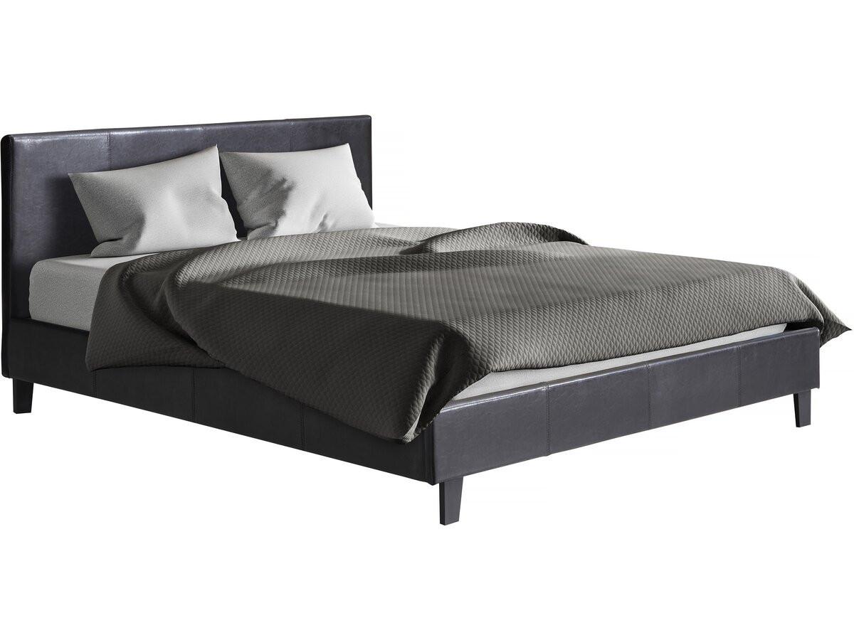 BETT lina Schwarz - Schwarz, Textil (200/160cm) - Habitat Garten