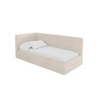 EINZELLBETT Jugendbett mit Bettkasten, Rechts - BEMY 100x200 Beige - Kaschmir, Holzwerkstoff/Textil (100/200cm) - ALTDECOR