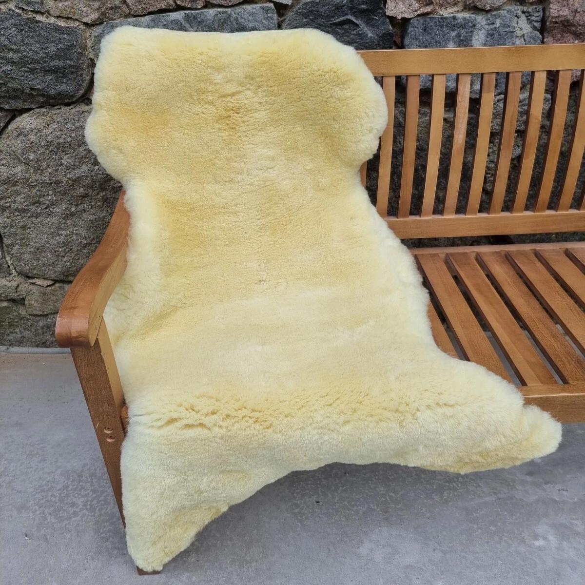 SCHAFFELL Premium Merino Lammfell Natur Medizinisch gegerbt geschoren ca. 105 cm - Gelb, Fell (55/105cm) - Provellus