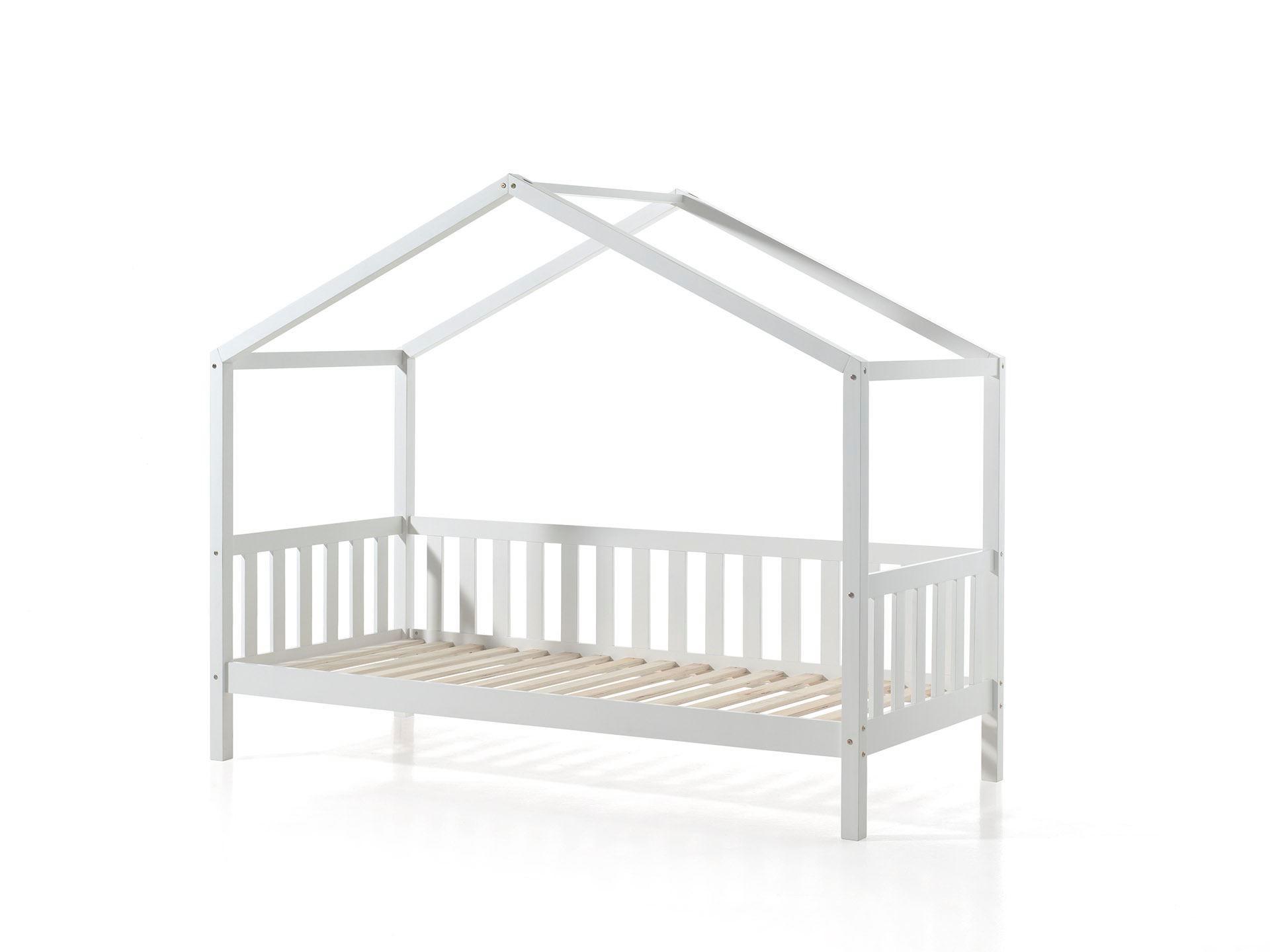 HAUSBETT Kapua 210x170x97 aus Massivholz in Weiß - Beige, Holz (90/200cm) - 58aufmkessel