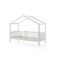 HAUSBETT Kapua 210x170x97 aus Massivholz in Weiß - Beige, Holz (90/200cm) - 58aufmkessel