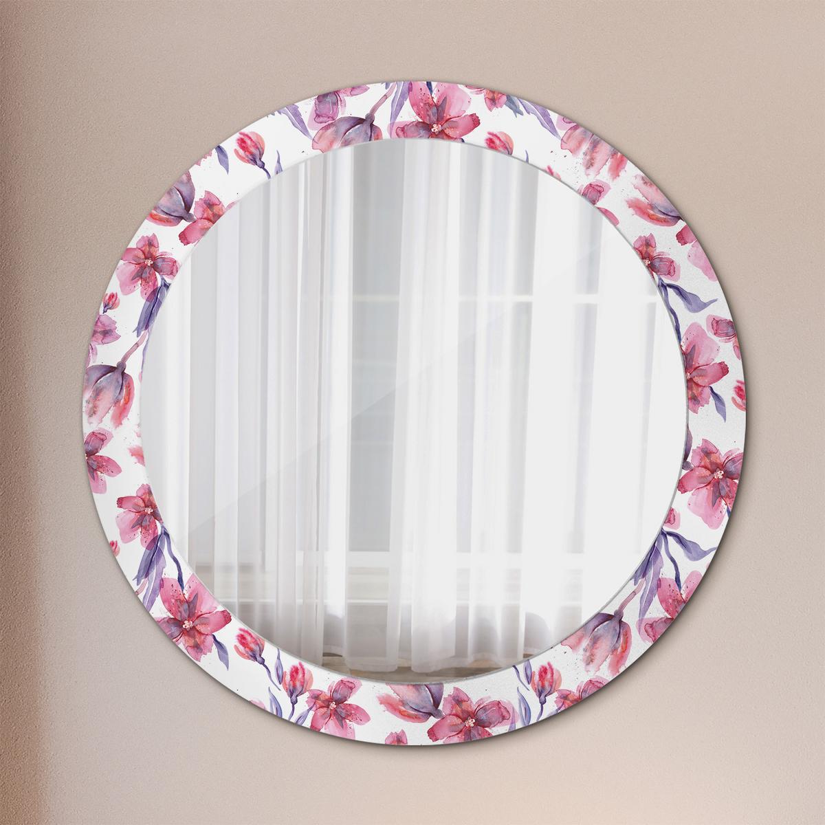 SPIEGEL Rund Ø 80 cm mit Aufdruck - Pink, Glas (80/80/0.4cm) - Wallfluent