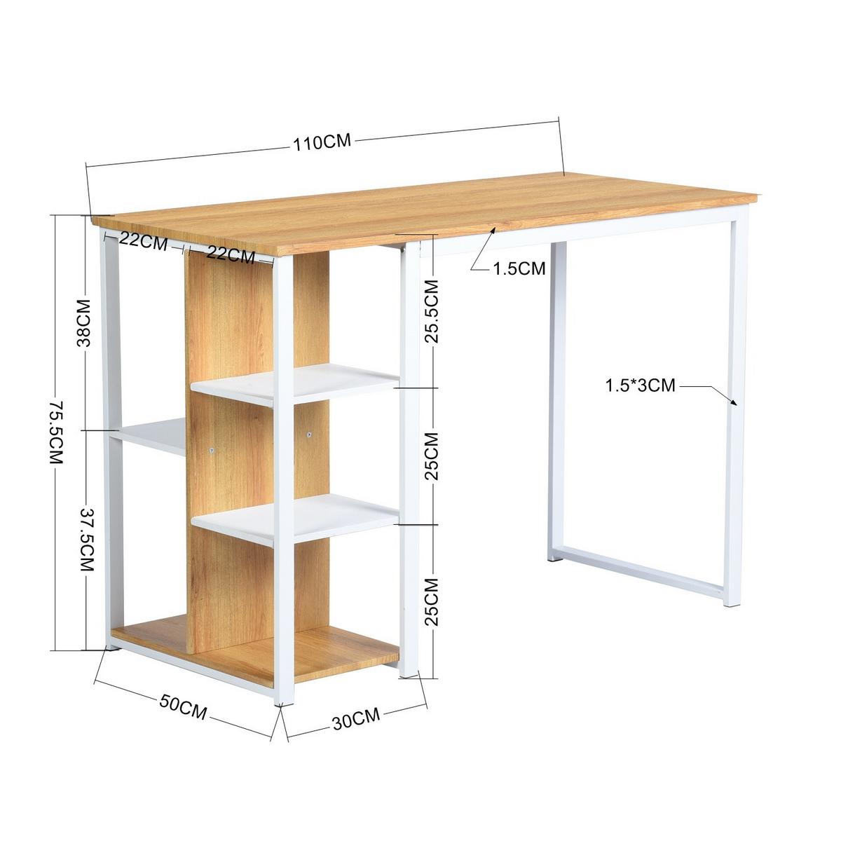 SCHREIBTISCH Beige - Beige/Weiß, Karton/Holzwerkstoff (50/110/75cm) - Urban Meuble