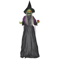 180CM Halloween Dekoration Halloween-Hexe mit LED-Lichter, Soundfunktion - Schwarz, Kunststoff (18/180/70cm) - HOMCOM