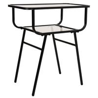 NACHTTISCH aus Metall und Glas, grau, 60x35x66cm - Grau, Metall (60/65.5/35cm) - Wanderlust
