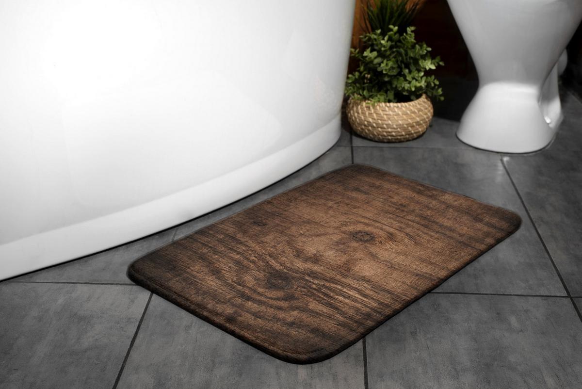 BADTEPPICH 75x45 cm Holz - Braun, Textil (75/45cm) - TULUP