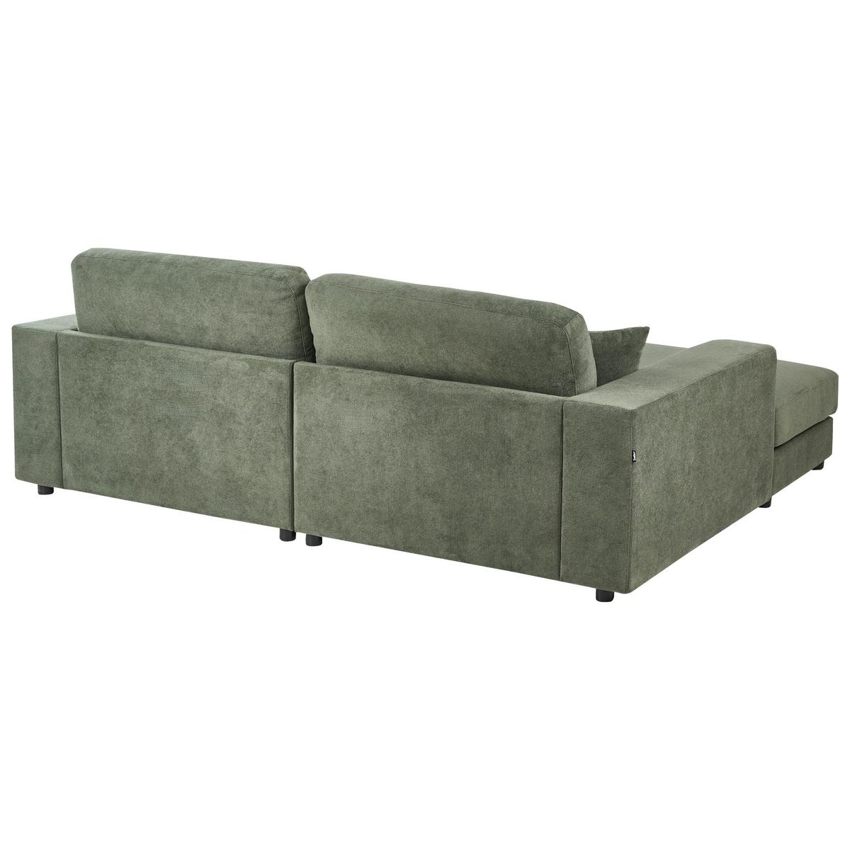 ECKSOFA 3-Sitzer Stoff Grün rechtsseitig Lofoten - Grün, Textil (250/185cm) - Beliani