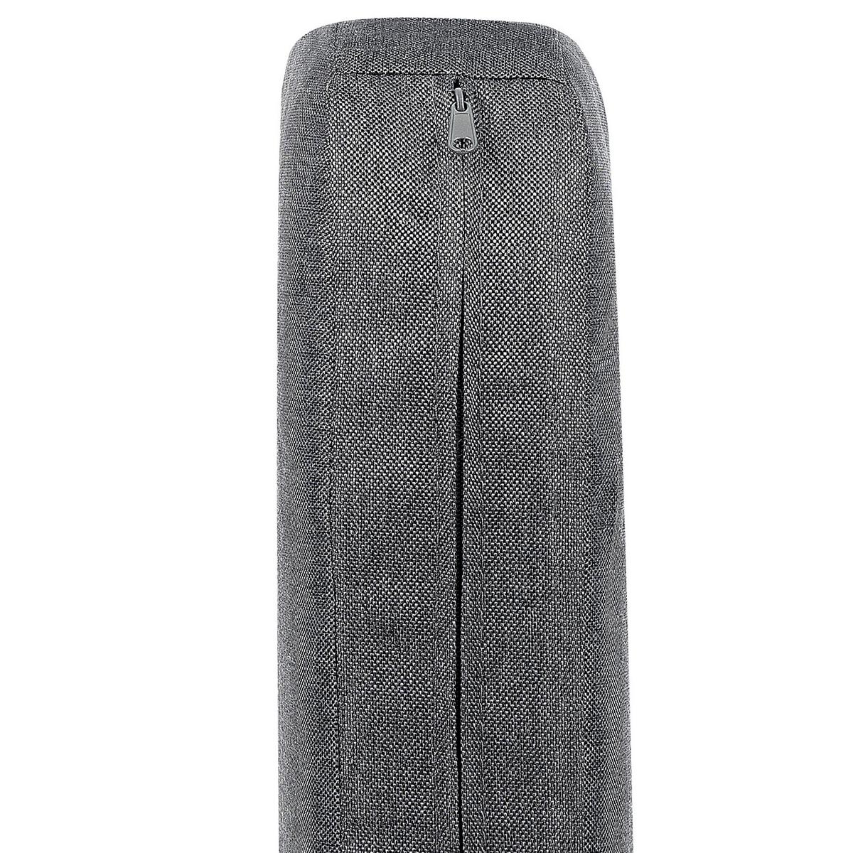 BALKONSET 2-Sitzer Rattan hellgrau Auflagen grau Gargano - Schwarz/Grau, Kunststoff/Textil - Beliani