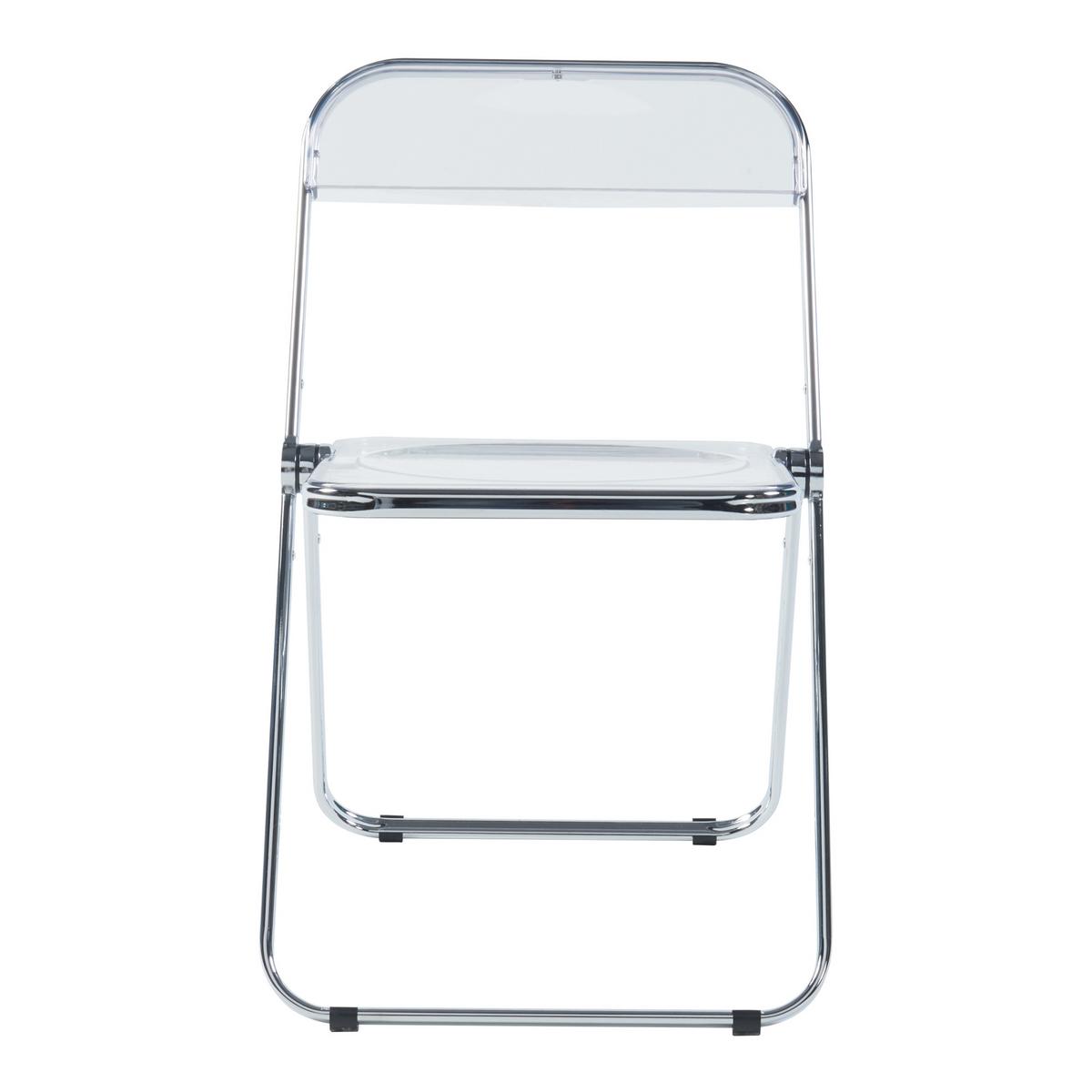 KLAPPSTUHL-SET Pornainen 4 TLG. - Transparent, Kunststoff/Metall (46/74/47cm) - [en.casa]
