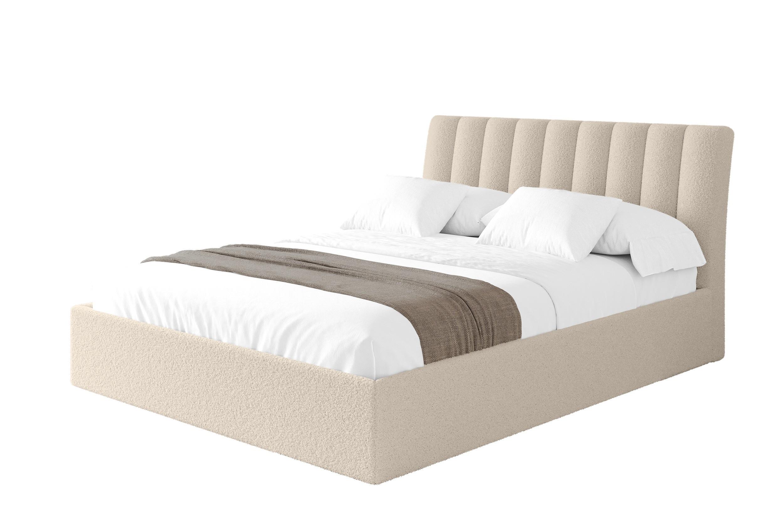 POLSTERBETT mit Bettkasten und Lattenrost, Bett mit Matratze H3/H4 - ILAN 160x200 Dunkelbeige - Cappuccino, Holzwerkstoff/Textil (160/200cm) - ALTDECOR