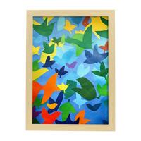 POSTER Matisse-Stil A4 Rahmen Aus Hellem Holz - Beige, Papier (29.7/5/21cm) - Nacnic